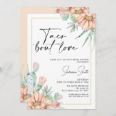 Cactus Apricot Floral Taco Bout Liebe Brautparty Einladung (Vorne/Hinten)
