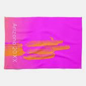 Cactus Art Arizona Jahr Heiß rosa Orange Moderne Geschirrtuch (Horizontal)