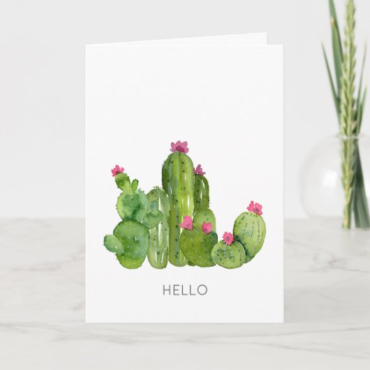 Cactus Art Blume Hallo Denken Sie an Sie Südwesten Karte (Vorderseite)