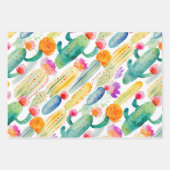 Cactus Art Combo Green White Pink Wüste Südwesten Geschenkpapier Set (Vorderseite 2)