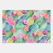 Cactus Art Combo Green White Pink Wüste Südwesten Geschenkpapier Set (Vorderseite)