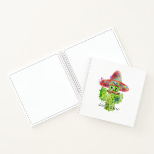 Cactus Art Mustache Hat Fiesta ADD TEXT Fun Notizblock