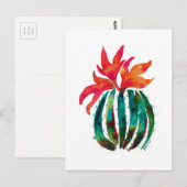 Cactus Art Orange Postkarte (Vorne/Hinten)