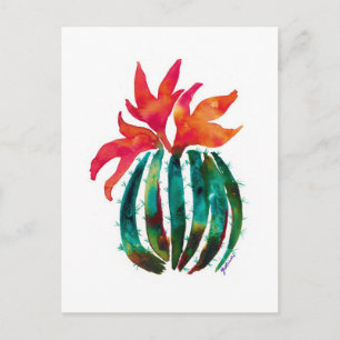 Cactus Art Orange Postkarte