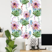 Cactus Art Pattern Poster (Heimbüro)