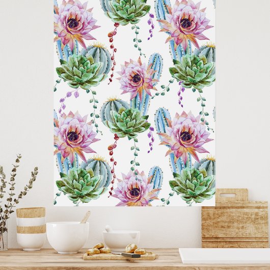 Cactus Art Pattern Poster (Küche)