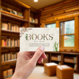 Cactus Baby Shower Book Request Card Begleitkarte