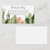 Cactus Baby Shower Books for Baby Visitenkarte (Vorne/Hinten)