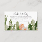 Cactus Baby Shower Books for Baby Visitenkarte (Vorderseite)
