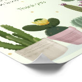 Cactus Baby Shower Diaper Raffle Poster (Ecke)