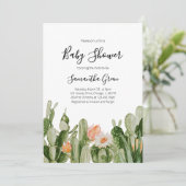 Cactus Baby Shower Einladung (Stehend Vorderseite)