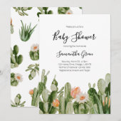 Cactus Baby Shower Einladung (Vorne/Hinten)