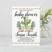 Cactus Baby Shower Einladung (Stehend Vorderseite)