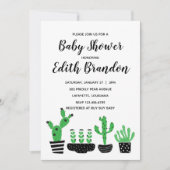 Cactus Baby Shower Einladung (Vorderseite)