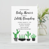 Cactus Baby Shower Einladung (Stehend Vorderseite)
