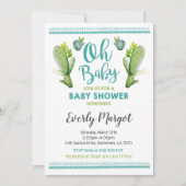 Cactus Baby Shower Einladung Sukkulente Dusche (Vorderseite)