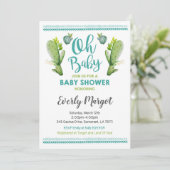 Cactus Baby Shower Einladung Sukkulente Dusche (Stehend Vorderseite)
