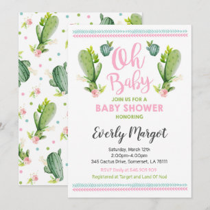 Cactus Baby Shower Einladung Sukkulente Dusche