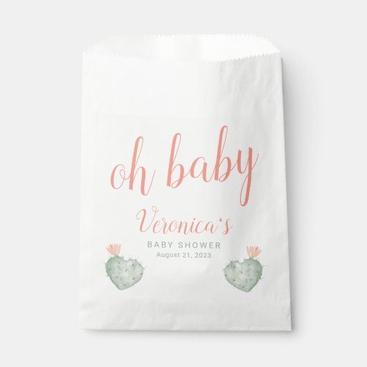 Cactus Baby Shower Fevor Bag Geschenktütchen (Vorderseite)