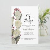 Cactus Baby Shower Girl Einladung (Stehend Vorderseite)