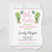 Cactus Baby Shower Invitation Sukkulente Dusche Einladung (Vorderseite)