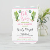 Cactus Baby Shower Invitation Sukkulente Dusche Einladung (Stehend Vorderseite)