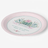 Cactus Baby Shower Paper Teller (Schrägansicht)