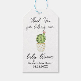 Cactus Baby Shower "Vielen Dank für Ihre Hilfe für Geschenkanhänger