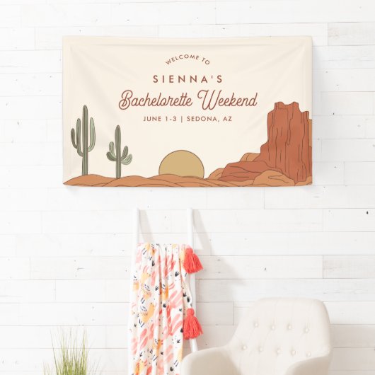 Cactus Bachelorette Begrüßungszeichen, Wüstengedan Banner (Insitu)