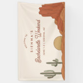 Cactus Bachelorette Begrüßungszeichen, Wüstengedan Banner (Vertikal)