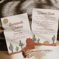 Cactus Bachelorette Party Invitation + Itinerary