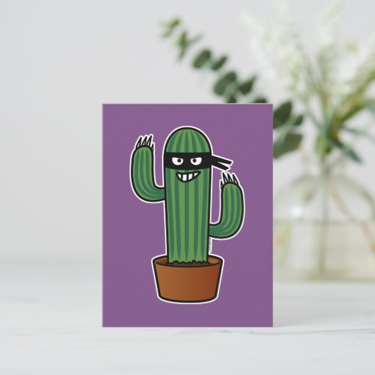 Cactus bandido ninja masked sneaky bandit postkarte (Stehend Vorderseite)