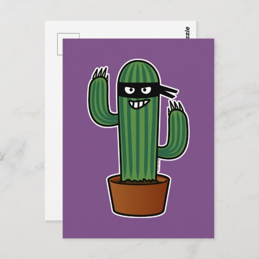 Cactus bandido ninja masked sneaky bandit postkarte (Vorne/Hinten)