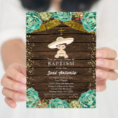 Cactus Baptism Invitation for Boy Einladung