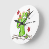 Cactus Bird Clock Runde Wanduhr (Winkel)
