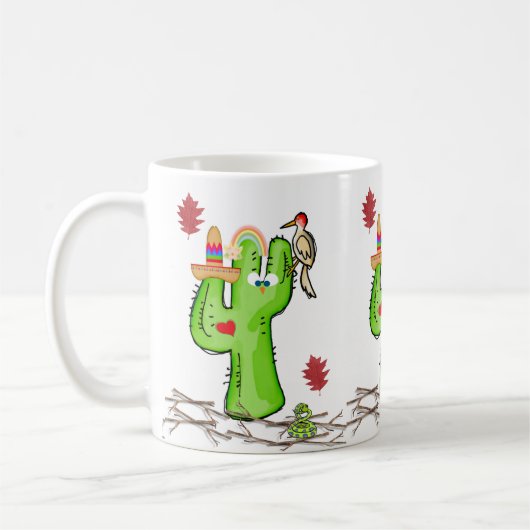 Cactus Bird Nature Tasse (Links)