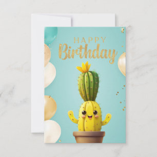 Cactus Birthday Joy: Geburtskarte Einladung