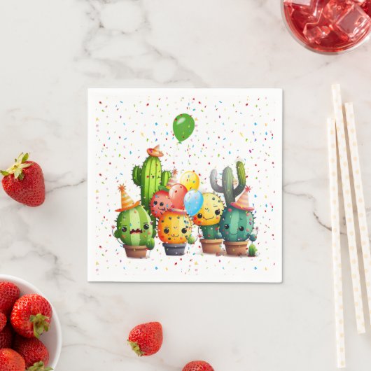 Cactus Birthday Party Group Serviette (Beispiel)