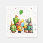 Cactus Birthday Party Group Serviette (Vorderseite)