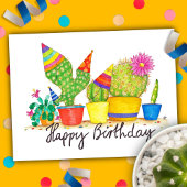 Cactus Birthday postcard von Nicole Janes Postkarte