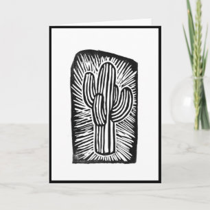 Cactus Block print Card Karte