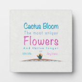 Cactus Bloom Caption Fotoplatte (Vorderseite)
