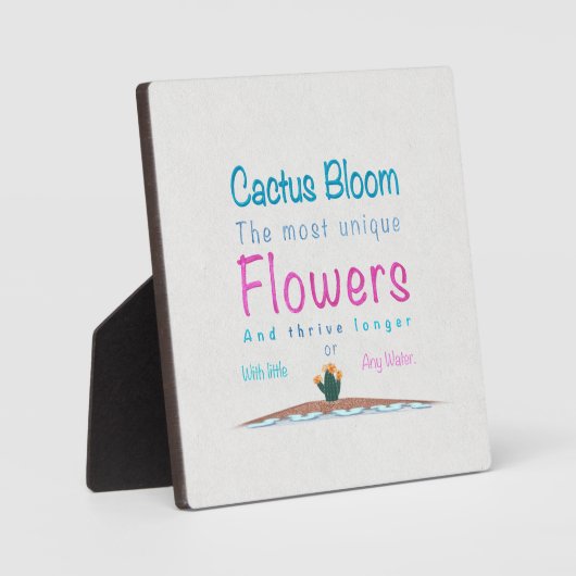 Cactus Bloom Caption Fotoplatte (Vorderseite)