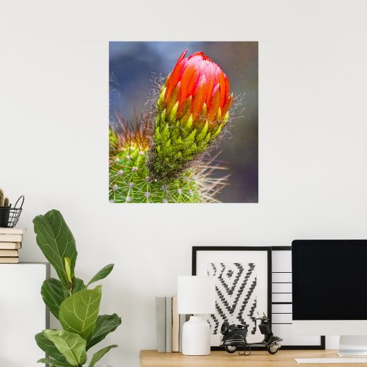 Cactus Bloom Poster (Heimbüro)