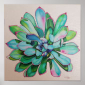 Cactus Blue und Pink | Archivschwergewicht Poster (Vorne)