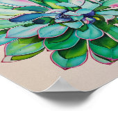 Cactus Blue und Pink | Poster (Ecke)