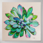 Cactus Blue und Pink | Poster (Vorne)