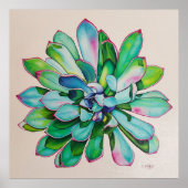 Cactus Blue und Pink | Poster (Vorne)