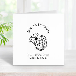 Cactus Blume Address Gummistempel