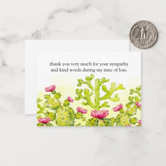 Cactus Blume After Funerod danke Ihnen Karten (Vorderseite/Rückseite Beispiel)